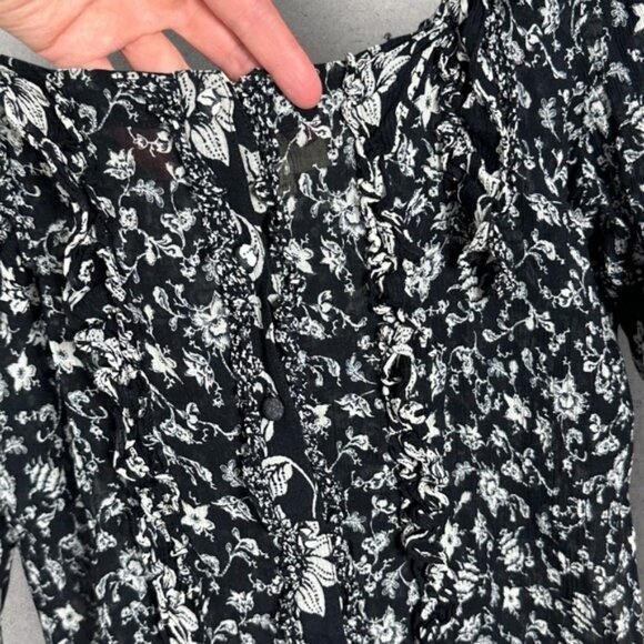 Sezane Silk Blend Floral Patchwork Jihane Blouse Top Size 40 French US 8 Boho - Picture 13 of 16